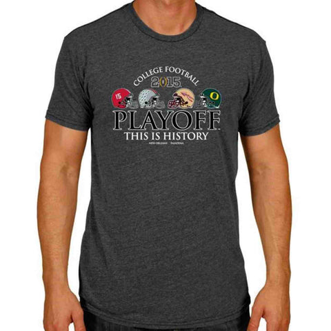 2015 College Football Playoffs Dark Grey 4 Team This is History T-Shirt - Sporting Up