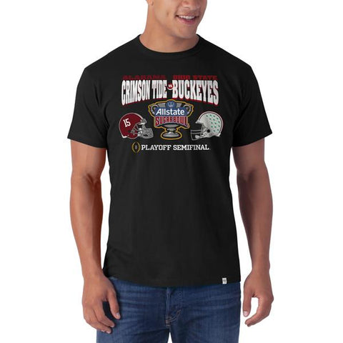 Alabama crimson tide ohio state buckeyes 47 marca 2015 sugar bowl camiseta negra - sporting up