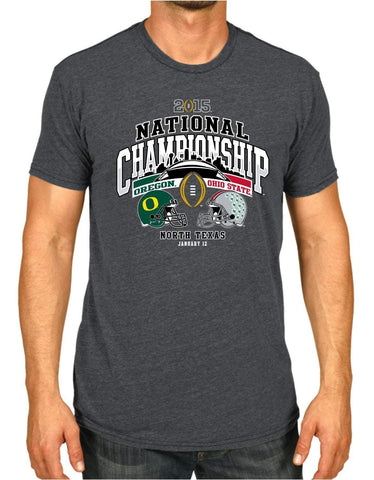 Ohio state buckeyes oregon ducks 2015 fotboll nationella mästare match t-shirt - sporting up