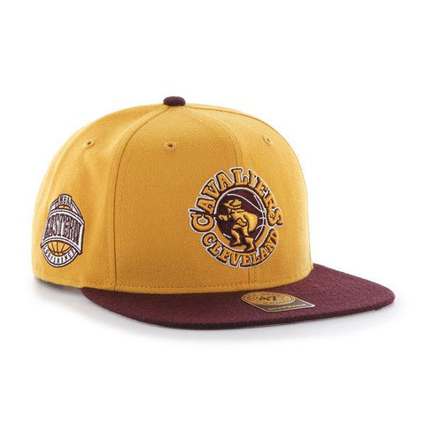 Cleveland Cavaliers 47 Brand Gold Sure Shot Two Tone Adjustable Snapback Hat Cap - Sporting Up