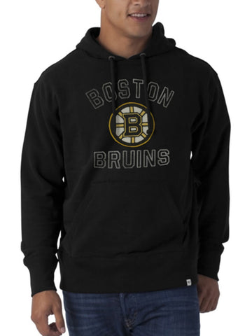 Shop Boston Bruins 47 Brand Jet Black Striker Pullover Hoodie Sweatshirt - Sporting Up