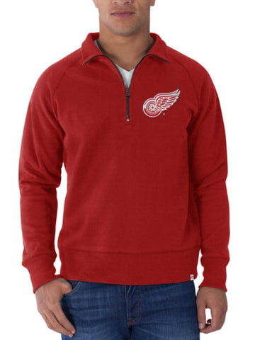 Compre sudadera tipo jersey con cremallera de 1/4 y diseño cruzado rojo de la marca Detroit Red Wings 47 - sporting up