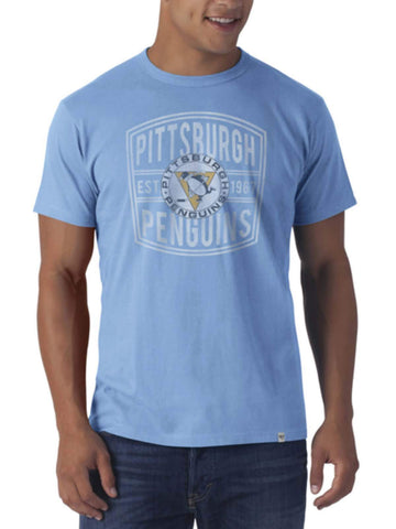 Pittsburgh penguins 47 märkes carolinablå mjuk bomulls-t-shirt - sportig