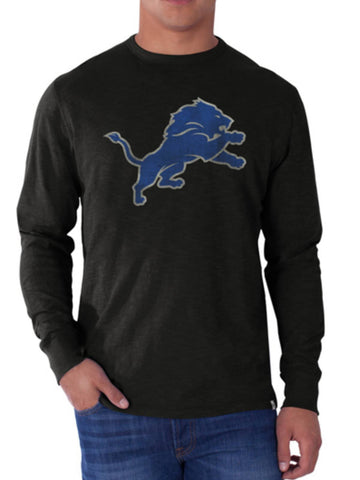 Shop Detroit Lions 47 Brand Jet Black Soft Cotton Long Sleeve Scrum T-Shirt - Sporting Up