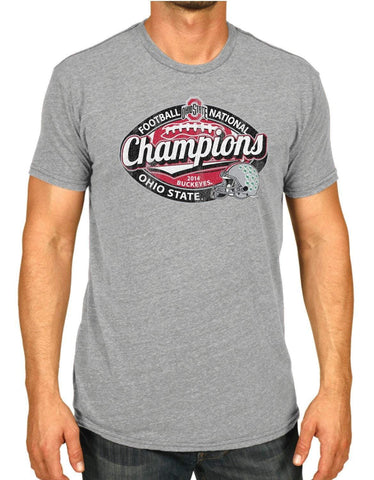 Shop Ohio State Buckeyes Victory 2015 College Football Champs Gray Football T-Shirt - Sporting Up