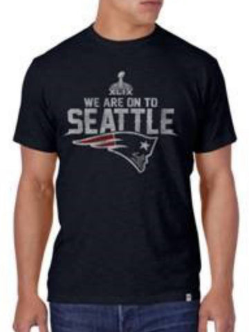Shop New England Patriots 47 Brand Navy Super Bowl XLIX On to Seattle T-Shirt - Sporting Up
