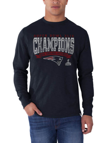 Camiseta de manga larga de campeones del super bowl xlix azul marino de la marca New England Patriots 47 - sporting up