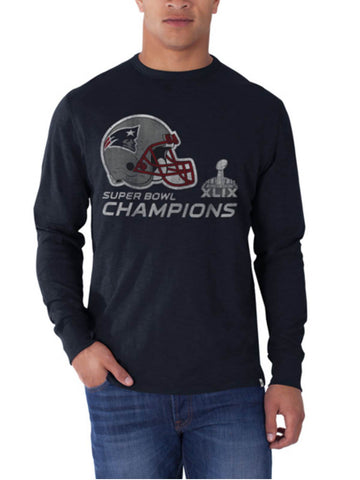 T-shirt à manches longues avec casque des Patriots de la Nouvelle-Angleterre 47, marque Super Bowl Xlix Champions, sporting up
