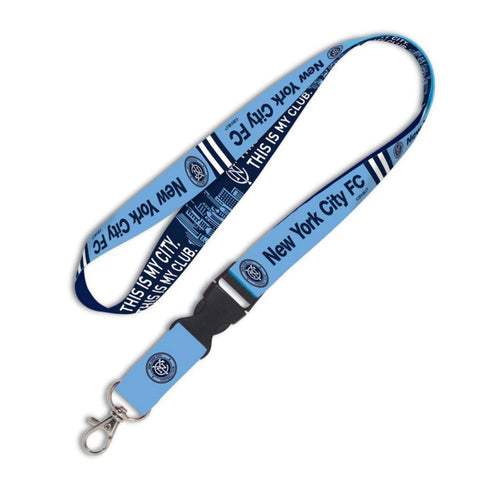 Shop New York City FC WinCraft Two Tone Blue Snap Clasp Lanyard - Sporting Up