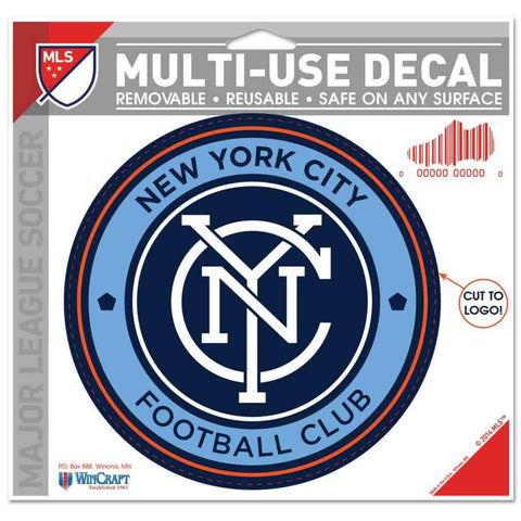 New York City FC WinCraft abnehmbarer Mehrzweck-Aufkleber, zugeschnitten auf die Größe 4,5 x 5,75 Zoll – Sporting Up