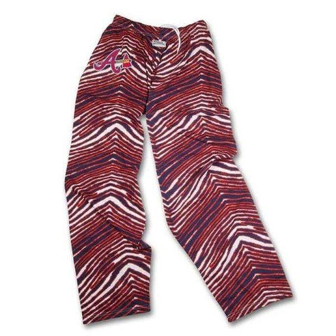 Compre pantalones de cebra estilo vintage atlanta braves zubaz rojo blanco azul marino - sporting up