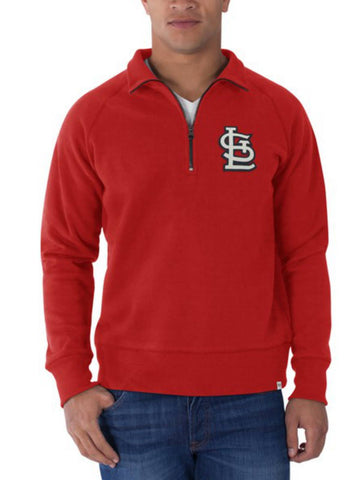 Shop St. Louis Cardinals 47 Brand Red Cross-Check 1/4 Zip Pullover Sweatshirt - Sporting Up