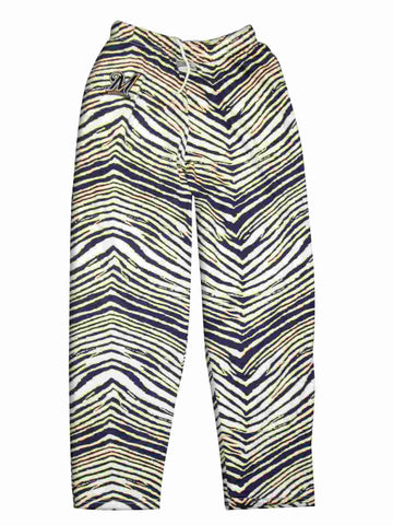 Kaufen Sie die Hose „Zubaz“ von Milwaukee Brewers in Marineblau und Gold im Vintage-Stil mit Zebra-Logo – sportlich
