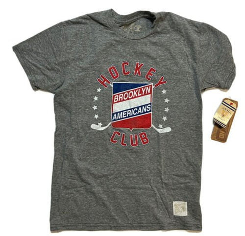 Brooklyn Americans Retro Brand Gray Triblend Vintage Logo T-Shirt - Sporting Up