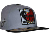 Miami Heat New Era Gray NBA Hardwood Classics 59Fifty Fitted Flat Bill Hat Cap - Sporting Up
