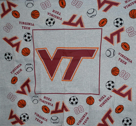 Virginia Tech Hokies Telas decorativas y ropa de cama Manta gris juvenil (45 x 45 pulgadas) - Sporting Up