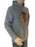 Chicago Blackhawks Retro Brand Light Gray Triblend Fleece Zip-Up Hoodie Jacket - Sporting Up