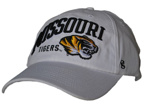 Shop Missouri Tigers Gear for Sports White Curved Missouri Flexfit Slouch Hat Cap - Sporting Up