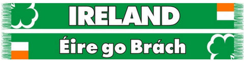 Shop Republic of Ireland FAI Ruffneck Green Eire go Brach Knit Acrylic Scarf 7" x 60" - Sporting Up