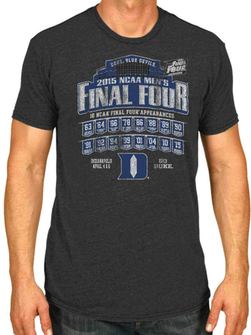 Shop Duke Blue Devils 2015 Indianapolis Final Four 16 Appearances Gray T-Shirt - Sporting Up