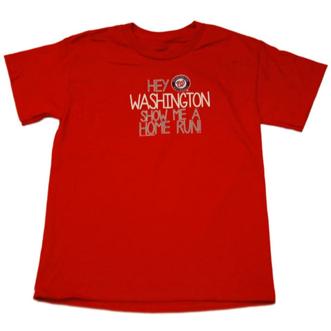 Shoppen Sie das rote Home-Run-Baumwoll-T-Shirt „Washington Nationals Saag“ für Jungen – sportlich