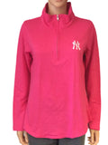 New York Yankees SAAG Women Pink 1/4 Zip Lightweight Pullover Jacket - Sporting Up