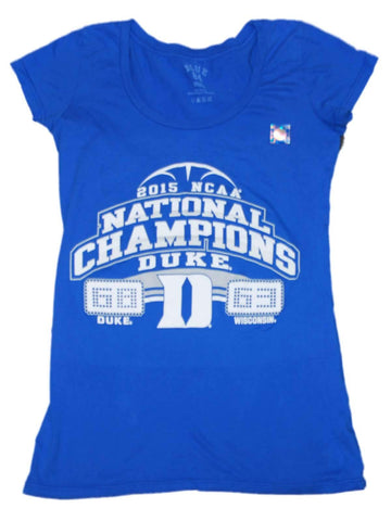 Shop Duke Blue Devils 2015 College Basketball Champions Final Score Women T-Shirt - Sporting Up