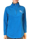 Kansas City Royals SAAG Women Cobalt 1/4 Zip Pullover Lightweight Jacket - Sporting Up