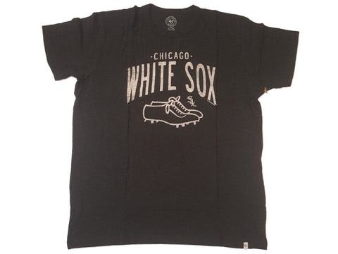 Kaufen Sie das Chicago White Sox 47 Brand Jet Black Cleats Logo aus weicher Baumwolle mit Scrum-T-Shirt – sportlich