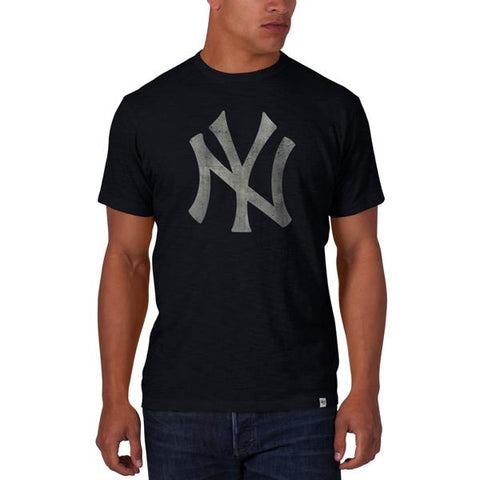 Handla new york yankees 47 märke höst marin vintage logotyp mjuk bomull scrum t-shirt - sportig upp