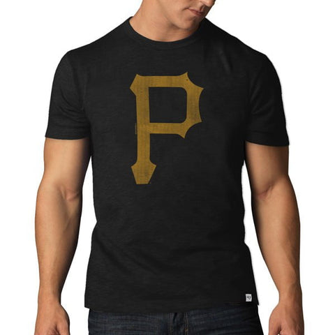 T-shirt mêlée en coton doux noir de jais de marque 47 des Pirates de Pittsburgh - Sporting Up