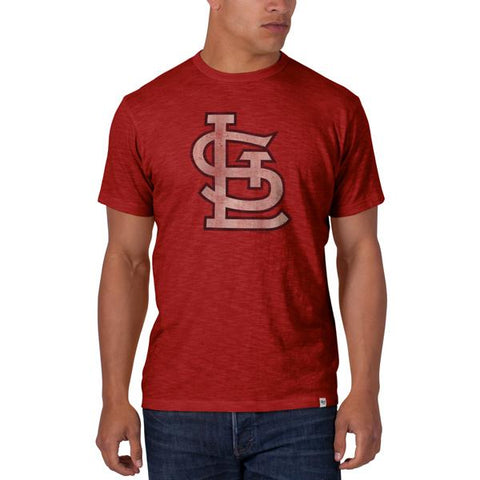 St. louis cardinals 47 brand rescue röd "sl" logotyp mjuk bomull scrum t-shirt - sportig upp