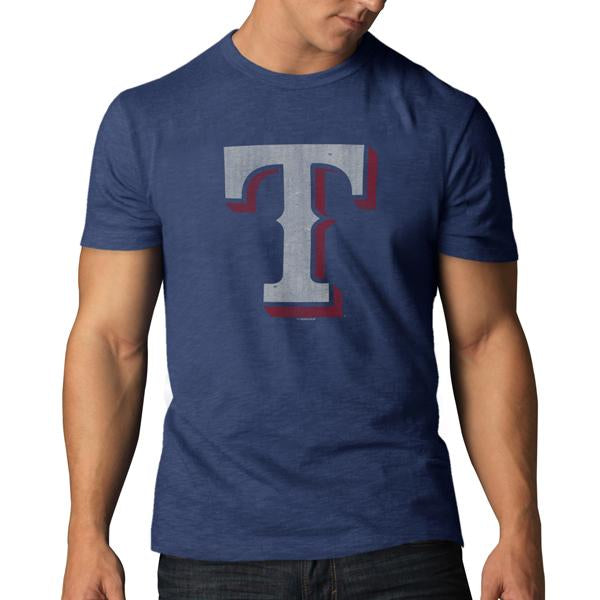 Texas Rangers 47 Brand Bleacher Blue Soft Cotton Scrum T-Shirt