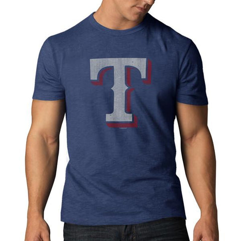 Texas rangers 47 marque blanchisseur bleu t-shirt mêlée en coton doux - sporting up