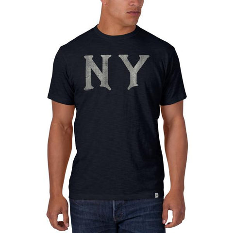 Camiseta scrum de algodón suave con logo "ny" azul marino de otoño de la marca New york yankees 47 - sporting up