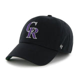 Colorado Rockies 47 Brand Franchise Black Purple CR Logo Script Back Hat Cap - Sporting Up