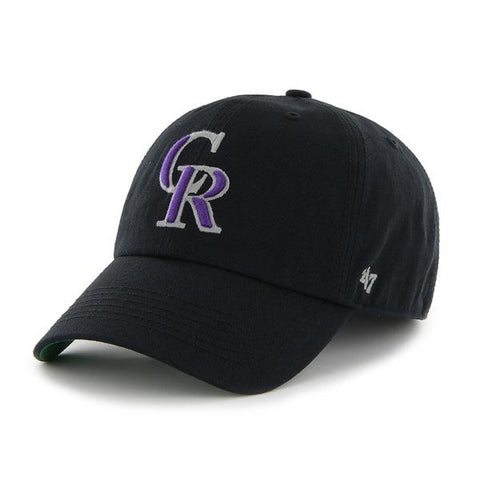 Shop Colorado Rockies 47 Brand Franchise Black Purple CR Logo Script Back Hat Cap - Sporting Up