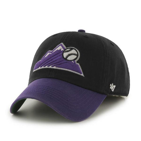 Colorado Rockies 47 Brand Franchise Black Purple Mountain Logo Hat