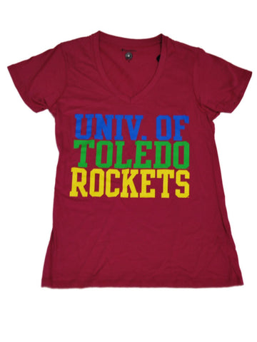 Toledo raketmästare kvinnor rosa bomull kortärmad t-shirt med v-ringad (m) - sporting up