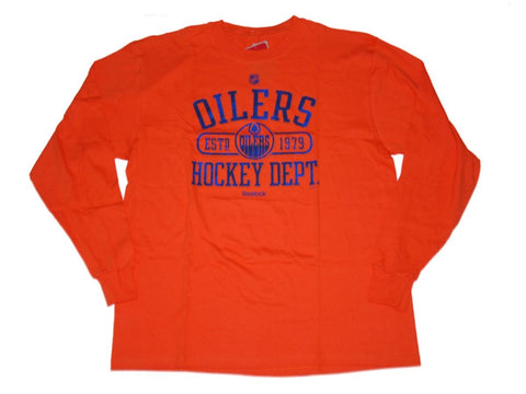 Shop Edmonton Oilers Reebok Orange Big Logo Long Sleeve Soft Cotton T-Shirt (L) - Sporting Up
