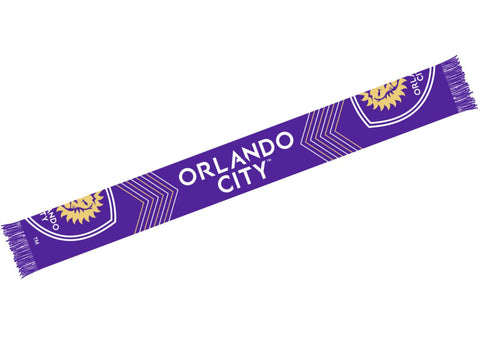 Orlando City SC Ruffneck Split Crest Purple Knit Acrylic Scarf (7" x 60") - Sporting Up