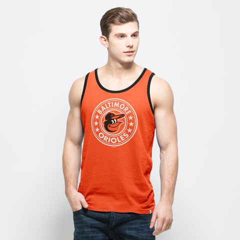 Shop Baltimore Orioles 47 Brand Orange All Pro Sleeveless Cotton Tank Top T-Shirt - Sporting Up