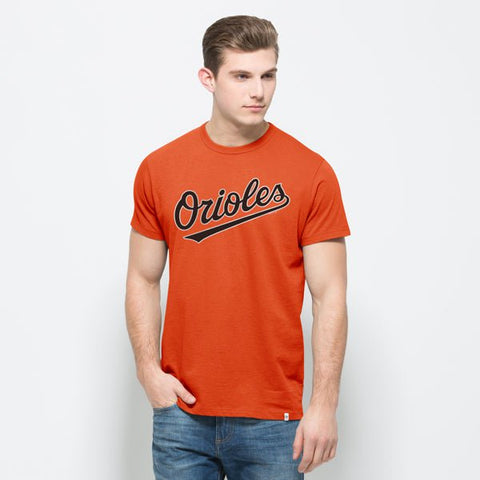Shop Baltimore Orioles 47 Brand Carrot Orange Flanker MVP Short Sleeve T-Shirt - Sporting Up