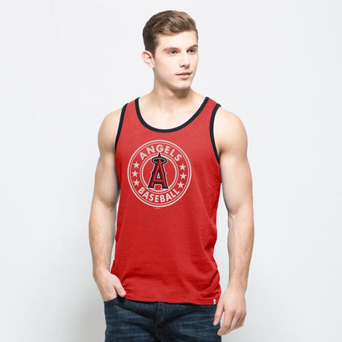 Shop Los Angeles Angels 47 Brand Red All Pro Sleeveless Cotton Tank Top T-Shirt - Sporting Up