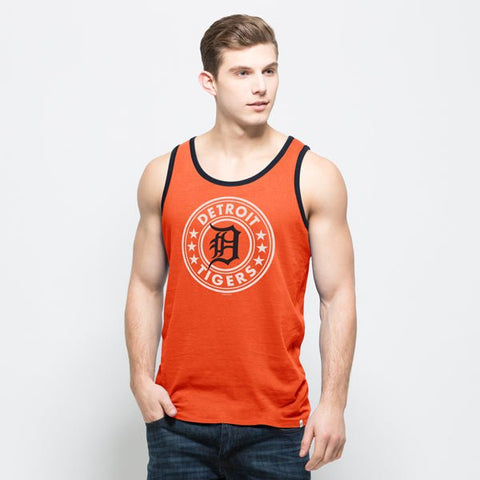 Shoppen Sie das ärmellose Baumwoll-Tanktop-T-Shirt „Detroit Tigers 47 Brand All Pro“ in Orange – sportlich
