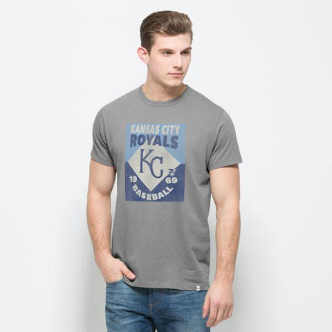 Shop Kansas City Royals 47 Brand Grey Knockaround Flanker 1969 Cotton T-Shirt - Sporting Up