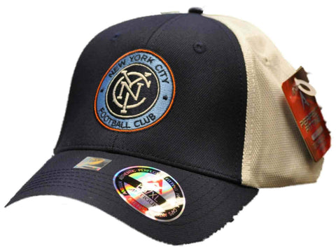 New York City FC Antigua Navy White Performance Technical Fit Phase Mesh Hat Cap – sportlich