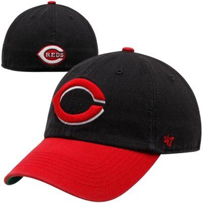 Shop Cincinnati Reds 47 Brand Franchise Black Red Alt. Logo Fitted Hat Cap - Sporting Up