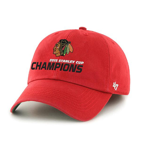 Shop Chicago Blackhawks 2015 NHL Stanley Cup Champions 47 Brand Fitted Hat Cap - Sporting Up