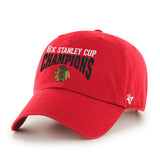 Chicago Blackhawks 47 Brand Stanley Cup Six Times Champions Red Adj Hat Cap - Sporting Up
